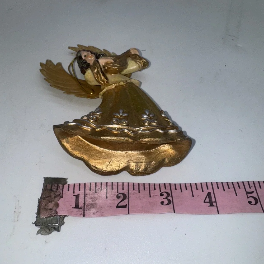 Resin Angel Ornament Lute Metal Wings‎ Please Read The Directions